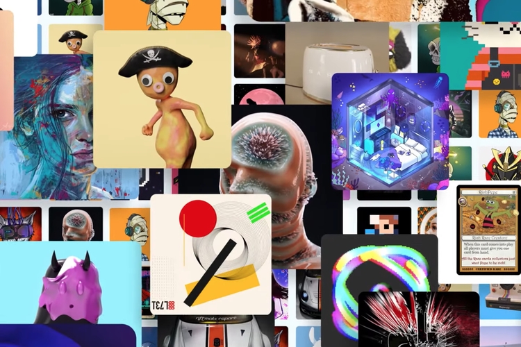 Ilustrasi NFT di OpenSea. (sumber: Youtube.com/OpenSea via kompas.com)