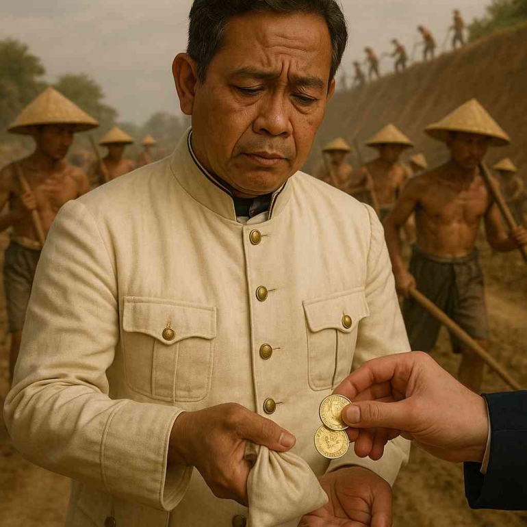 Ilustrasi demang Belanda , Source AI image Generated ChatGPT5 Prompt By Jody Aryono