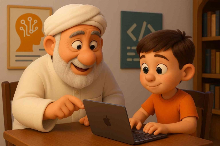 Mengajari Anak Tentang Koding dan AI: Apakah berbahaya?:Ilustrasi dibuat oleh AI (ChatGPT + DALL·E, OpenAI). &nbsp;B Prompt By Jody Aryono