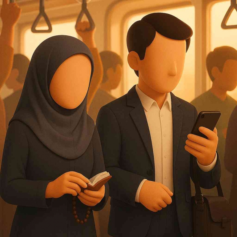 Doa dan Zikir saat Commuting, AI Image Generated ChatGPT5