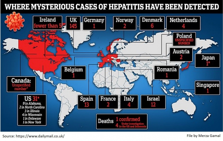Image: Sebaran kasus hepaptitis misterius di belahan dunia (File by Merza Gamal)