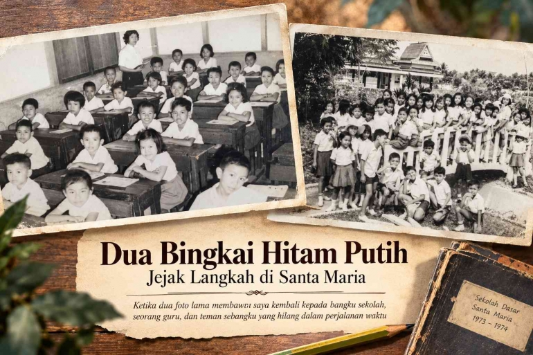 Dua Bingkai Hitam Putih: Jejak Langkah di Santa Maria