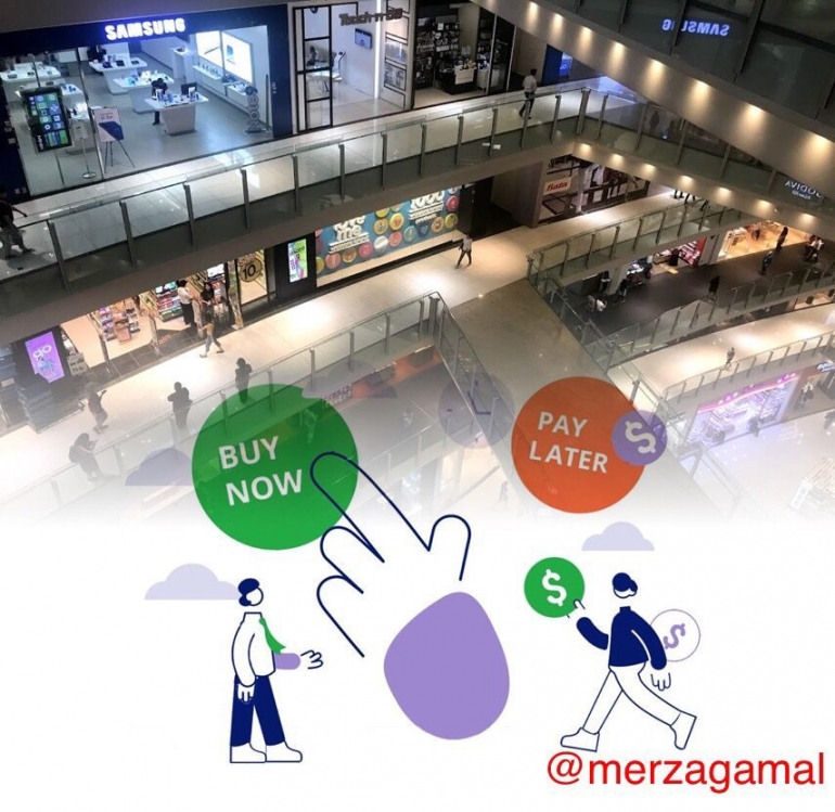 Apa risiko beli sekarang bayar nanti (Gambar diolah Merza Gamal dari photo koleksi pribadi dan icon dari multichannelmerchant.com)