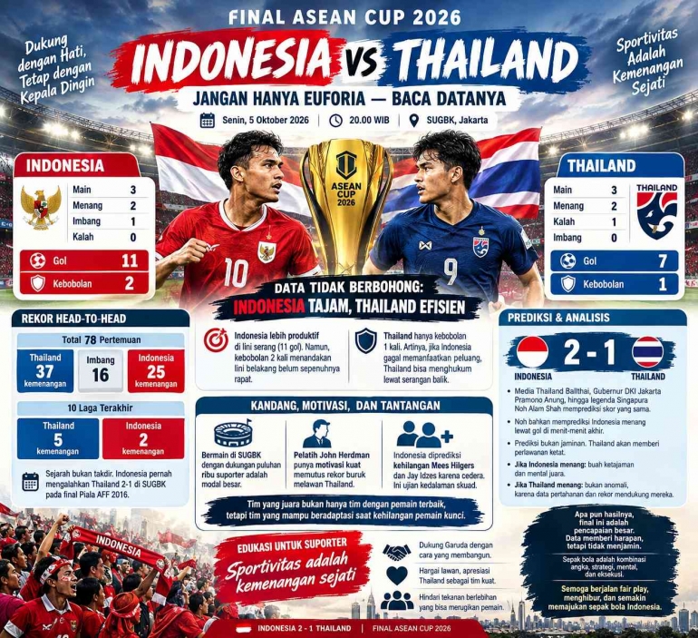Final ASEAN Cup 2026: Indonesia vs Thailand, Yuk Baca Fakta Datanya!